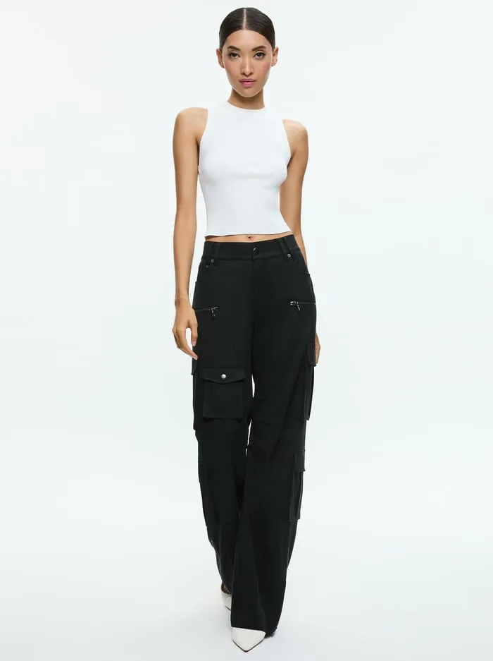 Pants Women Alice Olivia Akers Oversized Cargo Pant Black