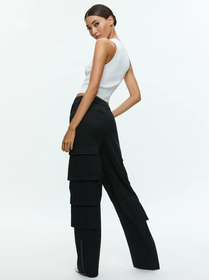 Pants Women Alice Olivia Akers Oversized Cargo Pant Black