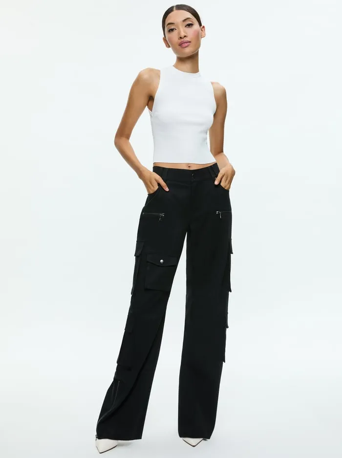 Pants Women Alice Olivia Akers Oversized Cargo Pant Black