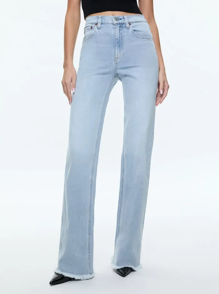 Pants Women Alice Olivia Bodie High Rise Jean Leona Light Blue