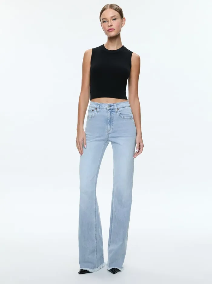 Pants Women Alice Olivia Bodie High Rise Jean Leona Light Blue