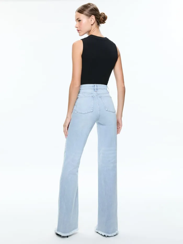 Pants Women Alice Olivia Bodie High Rise Jean Leona Light Blue