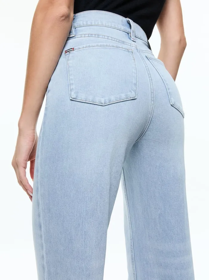 Pants Women Alice Olivia Bodie High Rise Jean Leona Light Blue