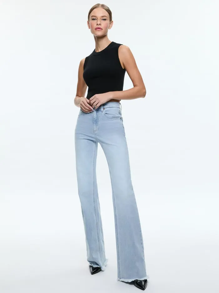 Pants Women Alice Olivia Bodie High Rise Jean Leona Light Blue