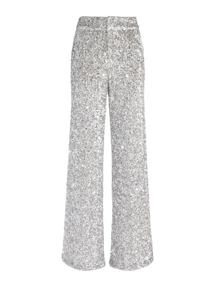 Pants Women Alice Olivia Mame Sequin Pant Silver