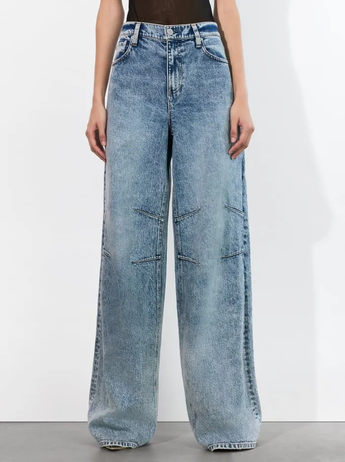 Pants Women Alice Olivia Tucker Jean Harlow Vintage Blue