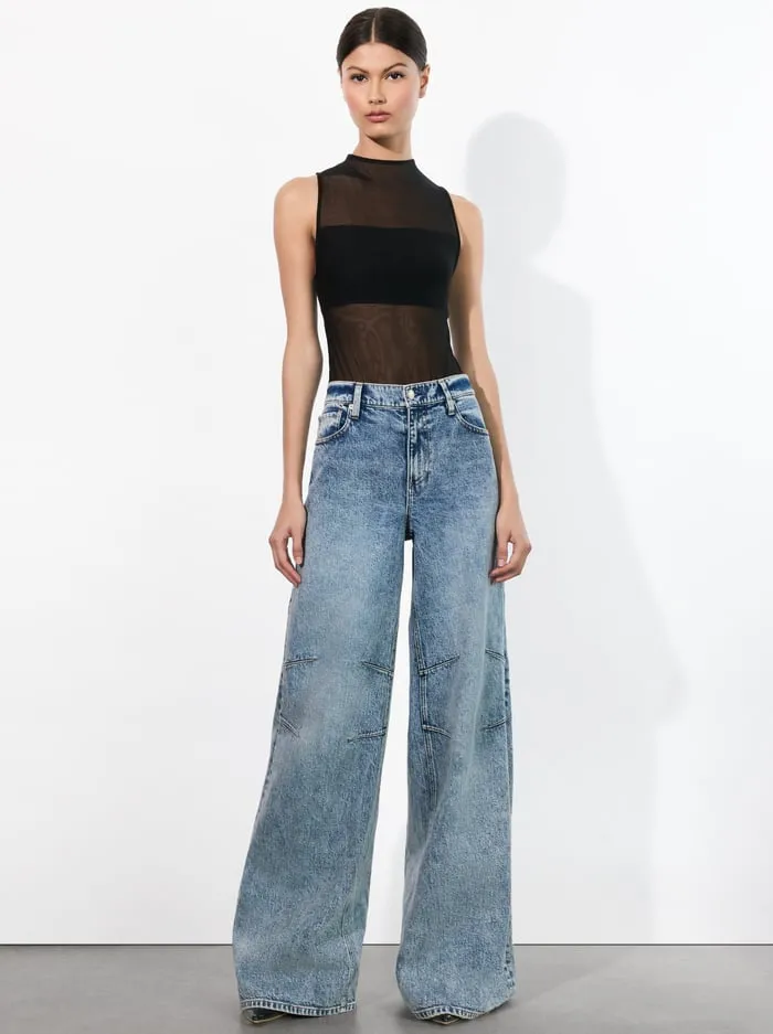 Pants Women Alice Olivia Tucker Jean Harlow Vintage Blue