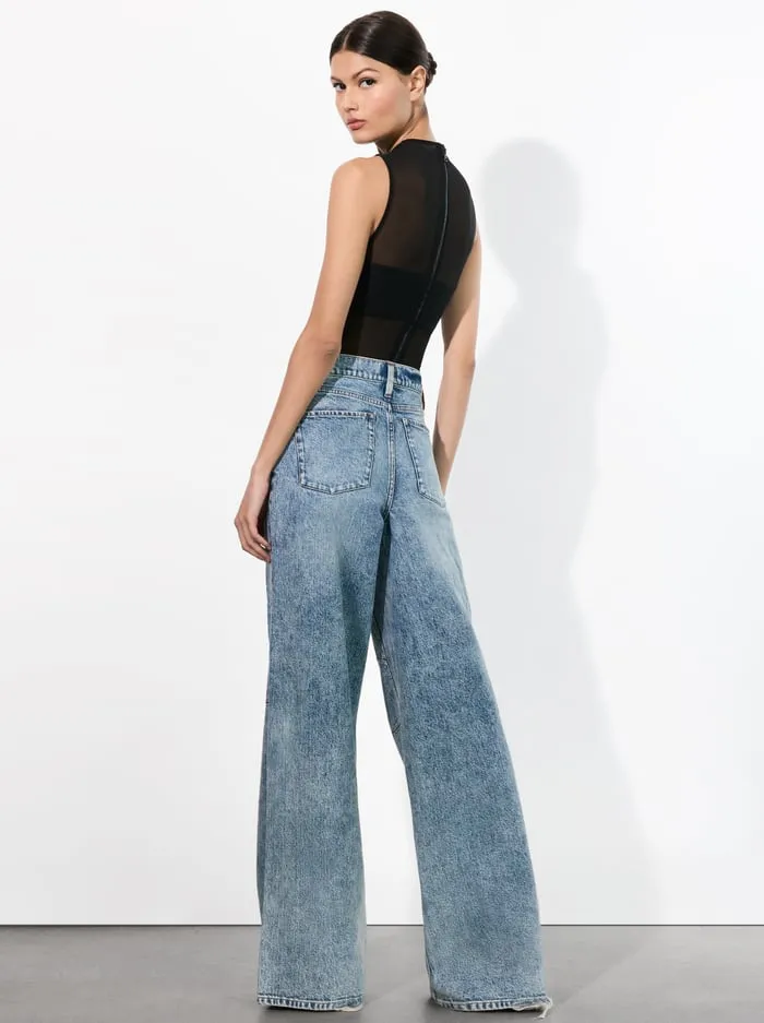 Pants Women Alice Olivia Tucker Jean Harlow Vintage Blue