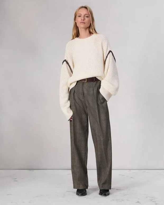 Pants Women Rag and Bone Francine Plaid Wool Pant Brown Plaid