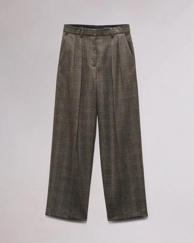 Pants Women Rag and Bone Francine Plaid Wool Pant Brown Plaid