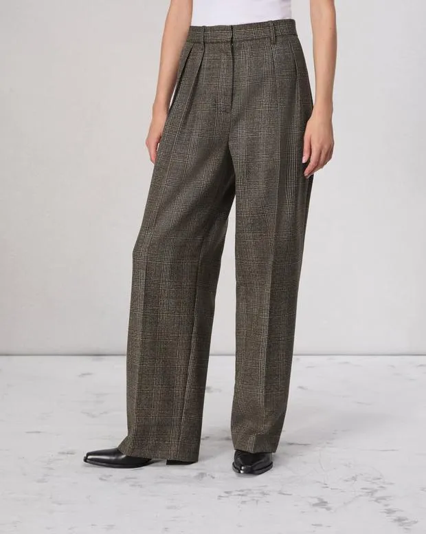 Pants Women Rag and Bone Francine Plaid Wool Pant Brown Plaid