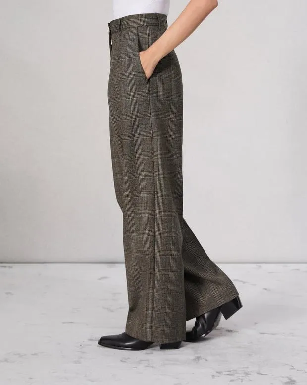Pants Women Rag and Bone Francine Plaid Wool Pant Brown Plaid