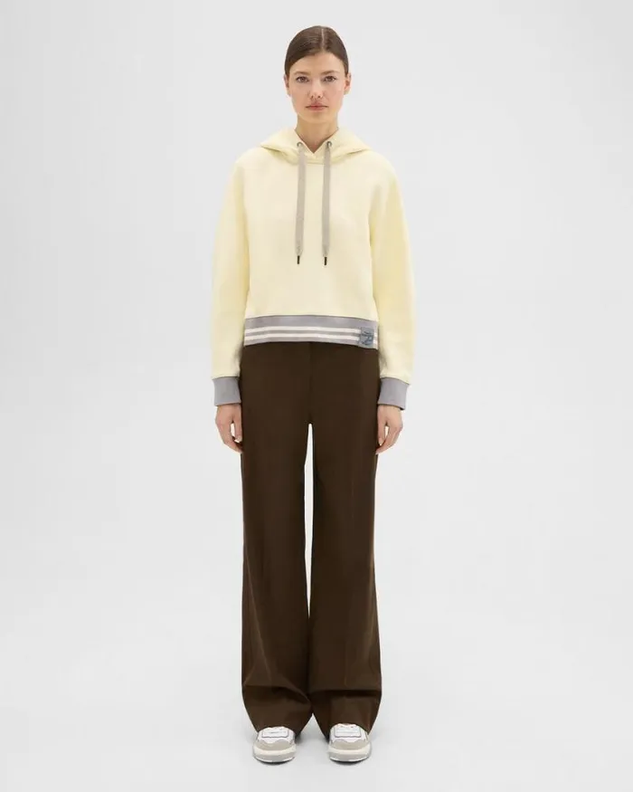 Pants Women Theory Adjustable Wool Gabardine Pant Brown