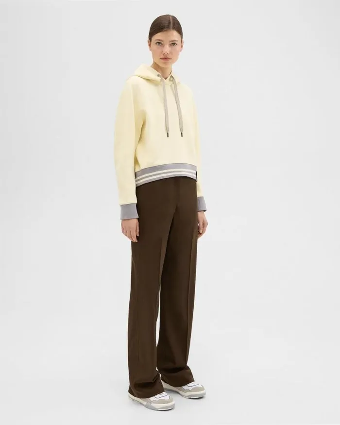 Pants Women Theory Adjustable Wool Gabardine Pant Brown