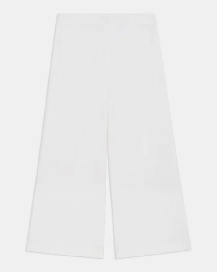 Pants Women Theory Cropped WideLeg Pant In Precision Ponte White Pants Women Theory Cropped WideLeg Pant In Precision Ponte White