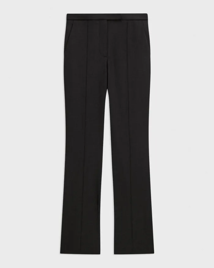 Pants Women Theory Relaxed Pant In Wool Gabardine Black