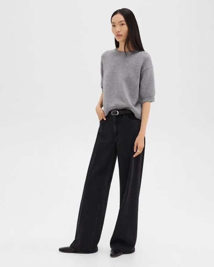 Pants Women Theory StraightLeg 5Pocket Pant In Denim Washed Black Pants Women Theory StraightLeg 5Pocket Pant In Denim Washed Black