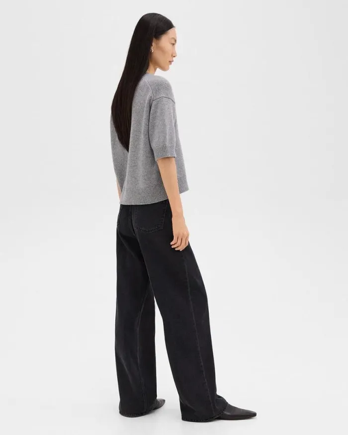 Pants Women Theory StraightLeg 5Pocket Pant In Denim Washed Black Pants Women Theory StraightLeg 5Pocket Pant In Denim Washed Black