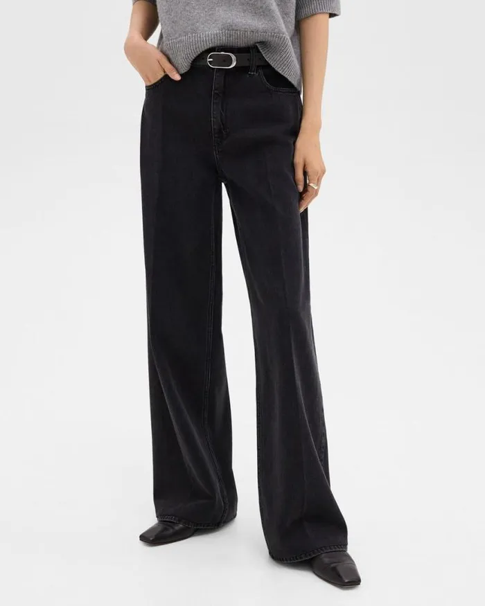 Pants Women Theory StraightLeg 5Pocket Pant In Denim Washed Black Pants Women Theory StraightLeg 5Pocket Pant In Denim Washed Black