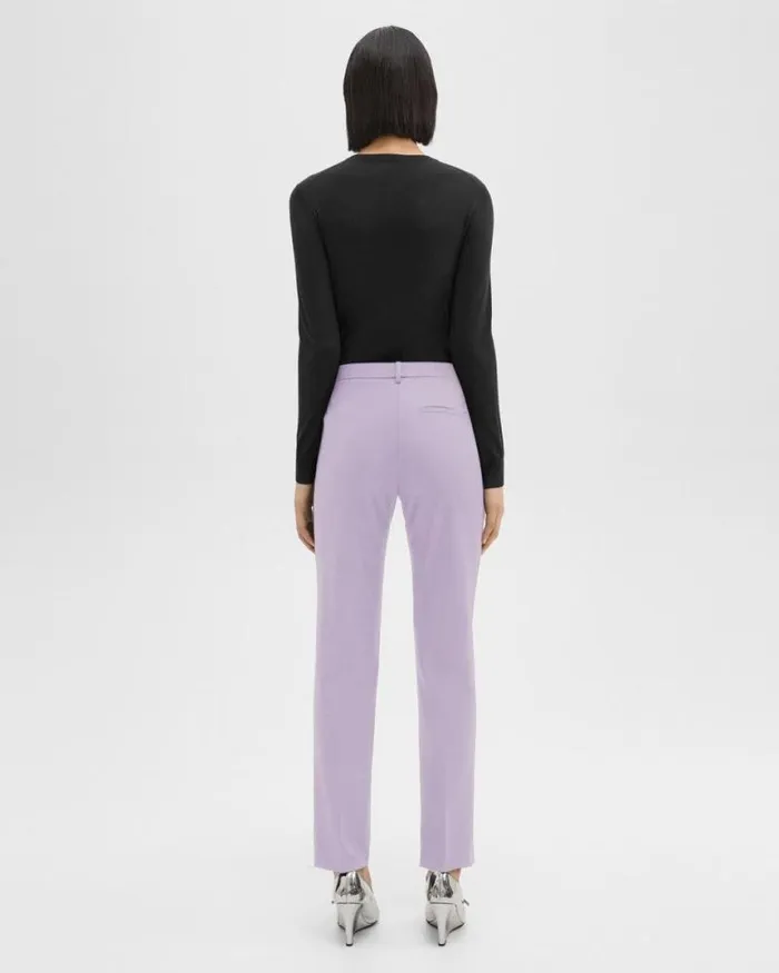 Pants Women Theory Treeca Full Length Pant In Good Wool Lilac Sky