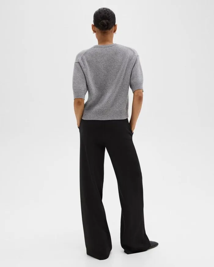 Pants Women Theory WideLeg Pant In DoubleKnit Jersey Black Pants Women Theory WideLeg Pant In DoubleKnit Jersey Black