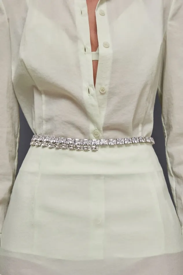 Patrizia Pepe Belts Diamond Cut Belt Silver 8211 Women