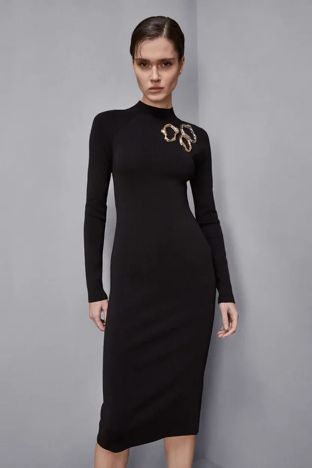Patrizia Pepe Dresses Essential Midi Dress Black 8211 Women