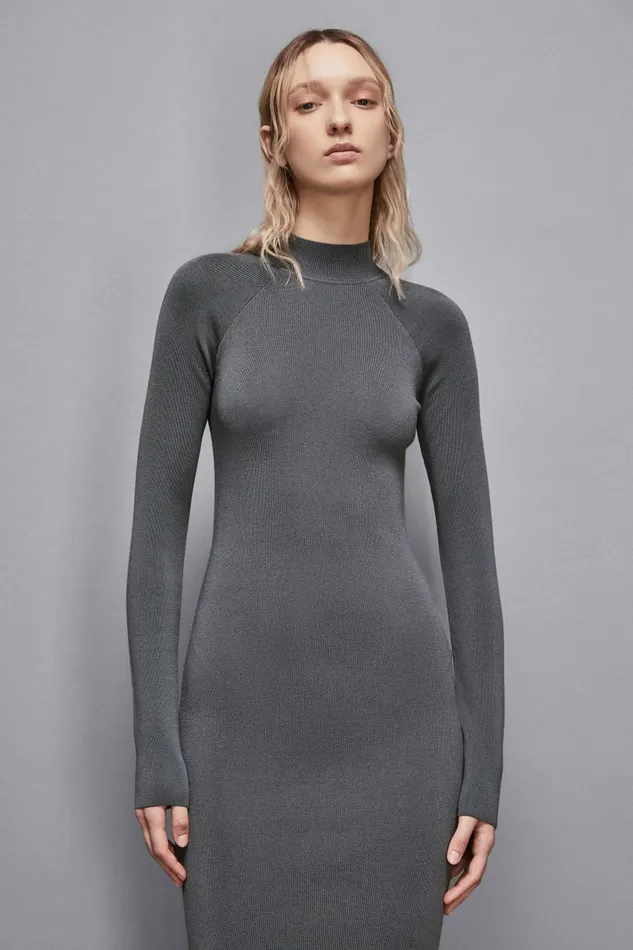 Patrizia Pepe Dresses Essential Midi Dress Grey 8211 Women