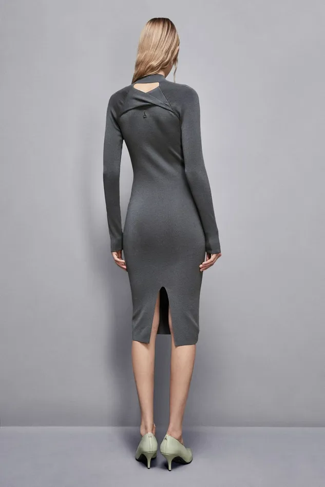 Patrizia Pepe Dresses Essential Midi Dress Grey 8211 Women