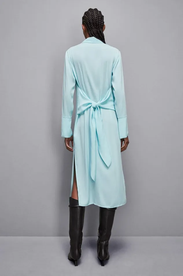Patrizia Pepe Dresses Essential Twill Sash Dress Light Blue 8211 Women