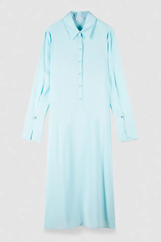 Patrizia Pepe Dresses Essential Twill Sash Dress Light Blue 8211 Women