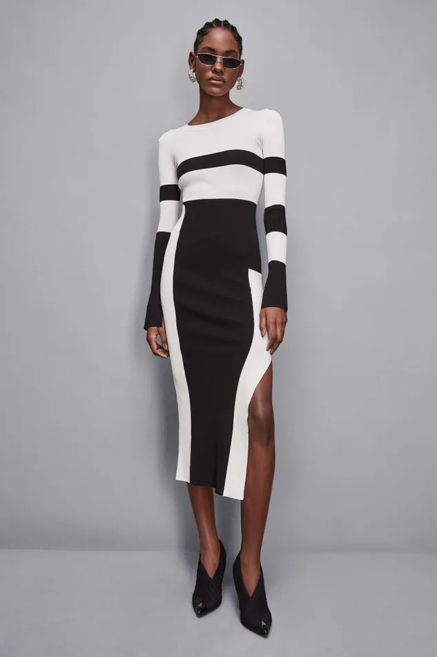 Patrizia Pepe Dresses Knitted Dress With Slit X2s5 8211 Women