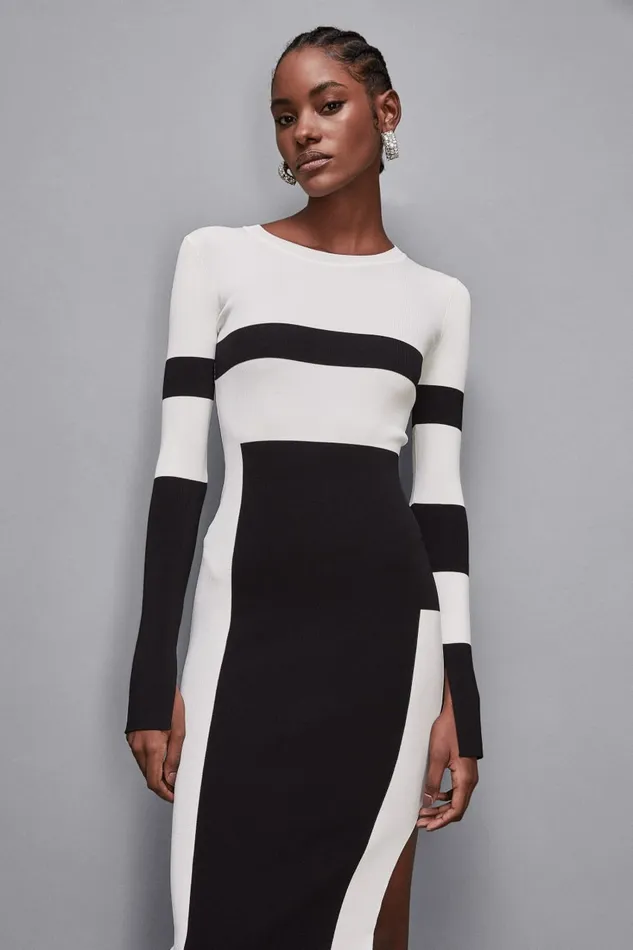 Patrizia Pepe Dresses Knitted Dress With Slit X2s5 8211 Women