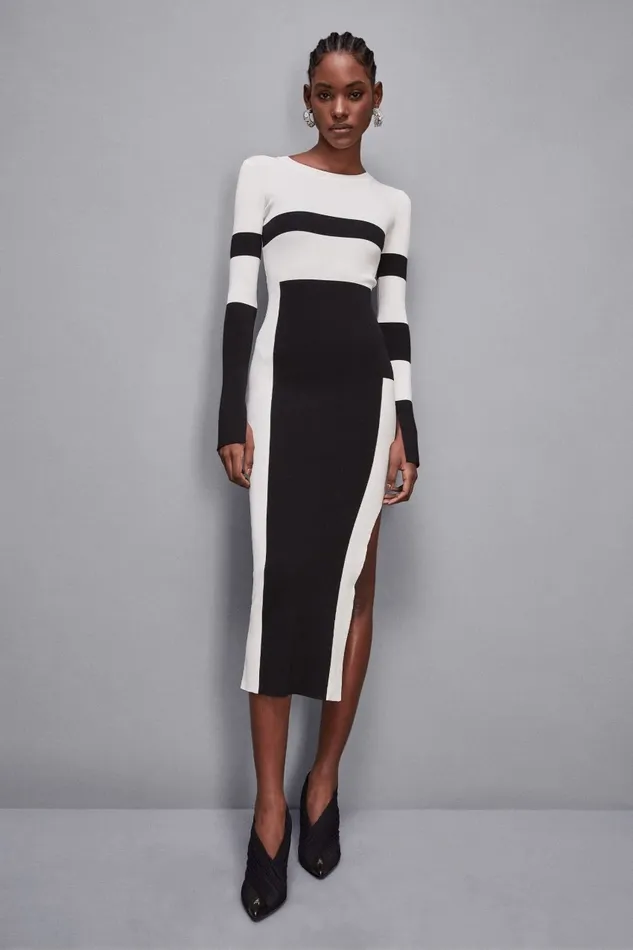 Patrizia Pepe Dresses Knitted Dress With Slit X2s5 8211 Women