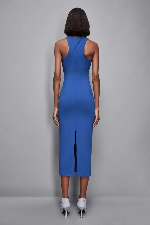Patrizia Pepe Dresses Midi Dress With Piercing Details Blue 8211 Women