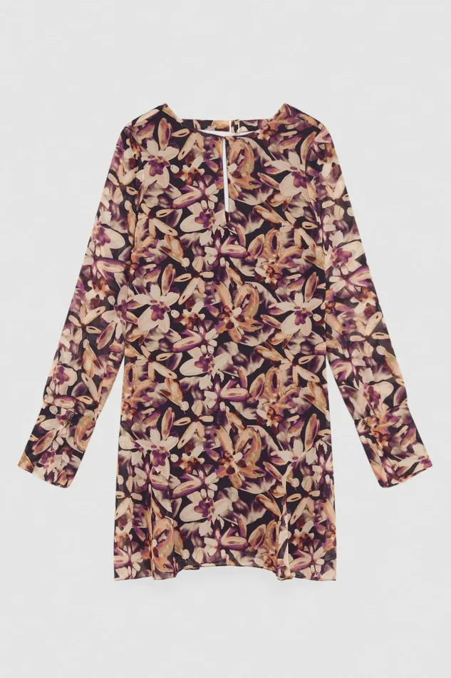 Patrizia Pepe Dresses Patterned Georgette Mini Dress Multicolor 8211 Women