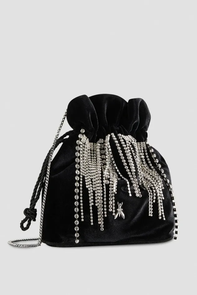 Patrizia Pepe Handbags Pouch Bag With Rhinestones Black 8211 Women