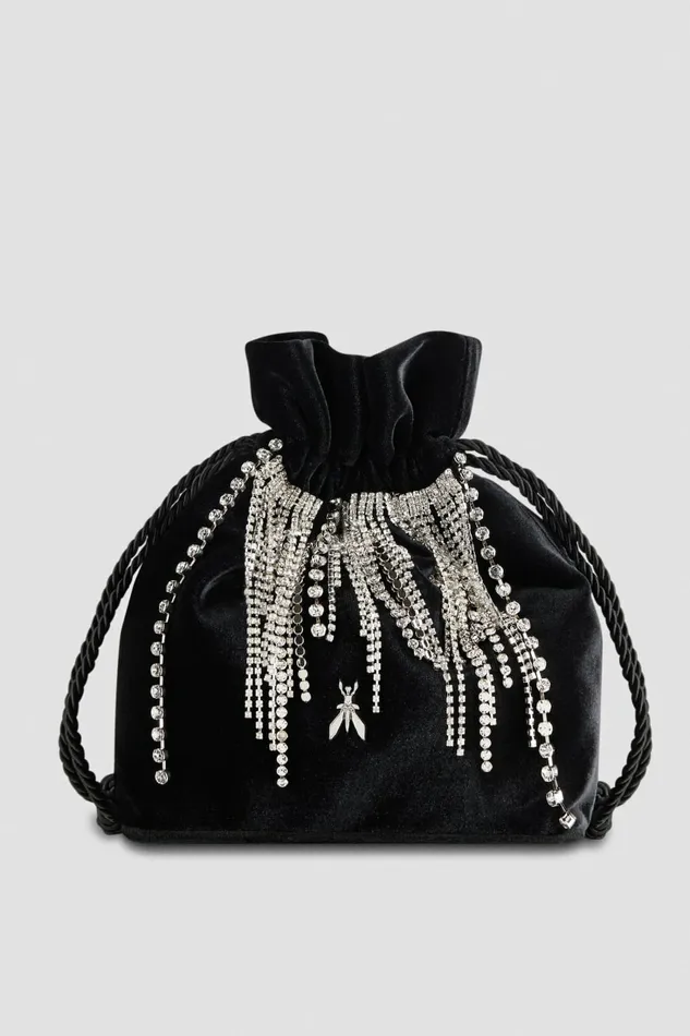 Patrizia Pepe Handbags Pouch Bag With Rhinestones Black 8211 Women