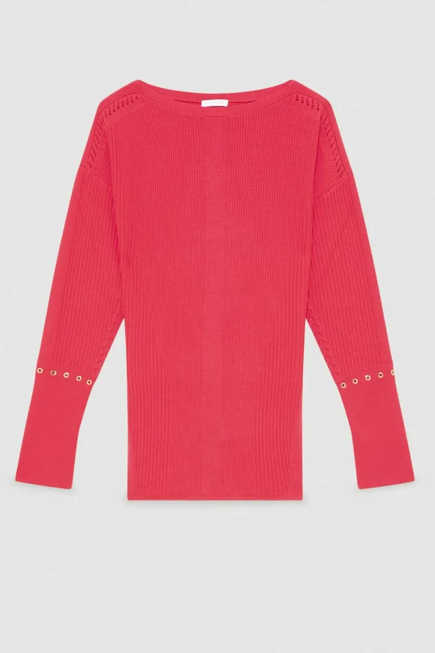 Patrizia Pepe Knitwear Essential Ribbed Knitting Sweater Pink 8211 Women