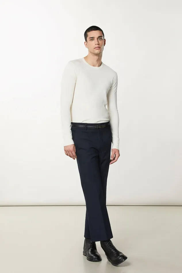 Patrizia Pepe Knitwear Slim Fit Wool Sweater White 8211 Men