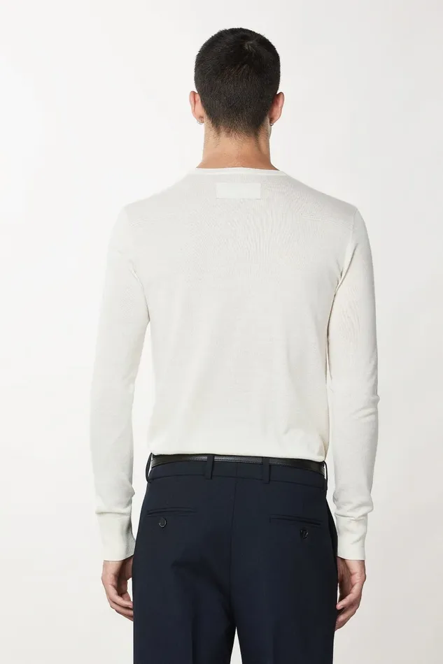 Patrizia Pepe Knitwear Slim Fit Wool Sweater White 8211 Men