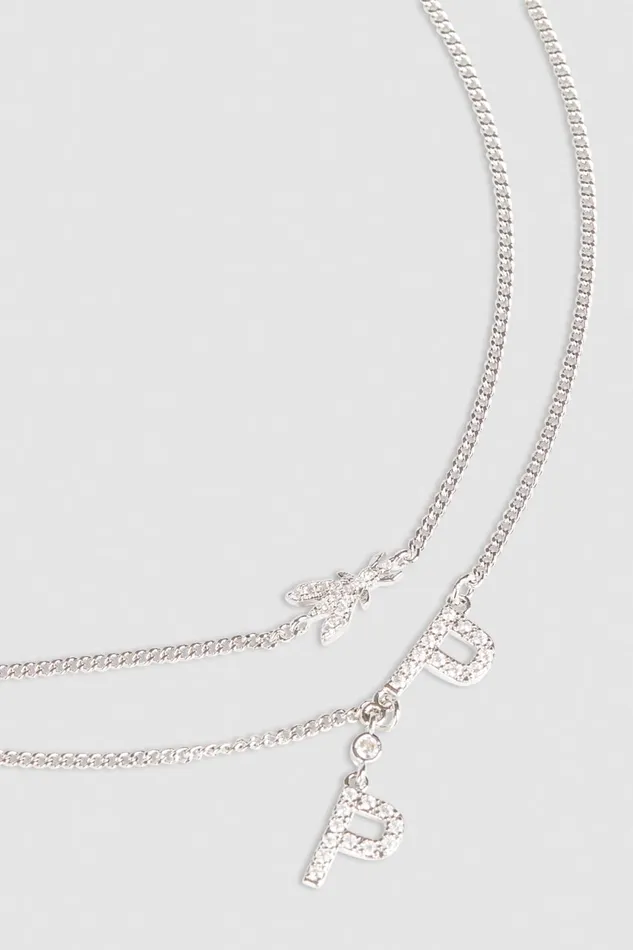 Patrizia Pepe Necklaces Double Chain Brass Necklace Silver 8211 Women