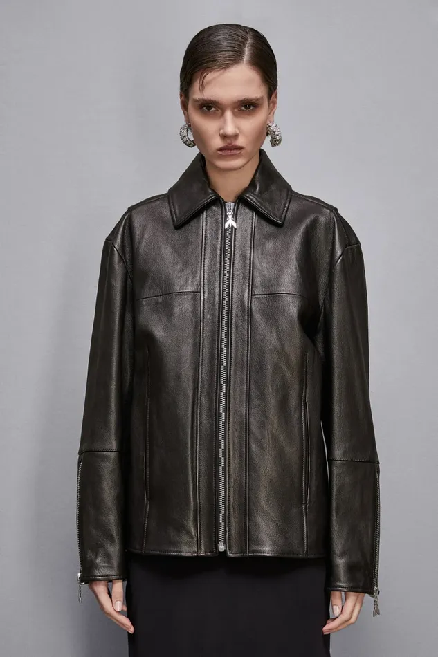 Patrizia Pepe Outerwear Leather Jacket With Zipper Black 8211 Women