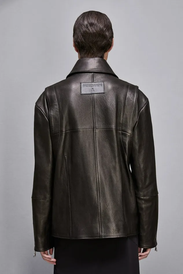 Patrizia Pepe Outerwear Leather Jacket With Zipper Black 8211 Women