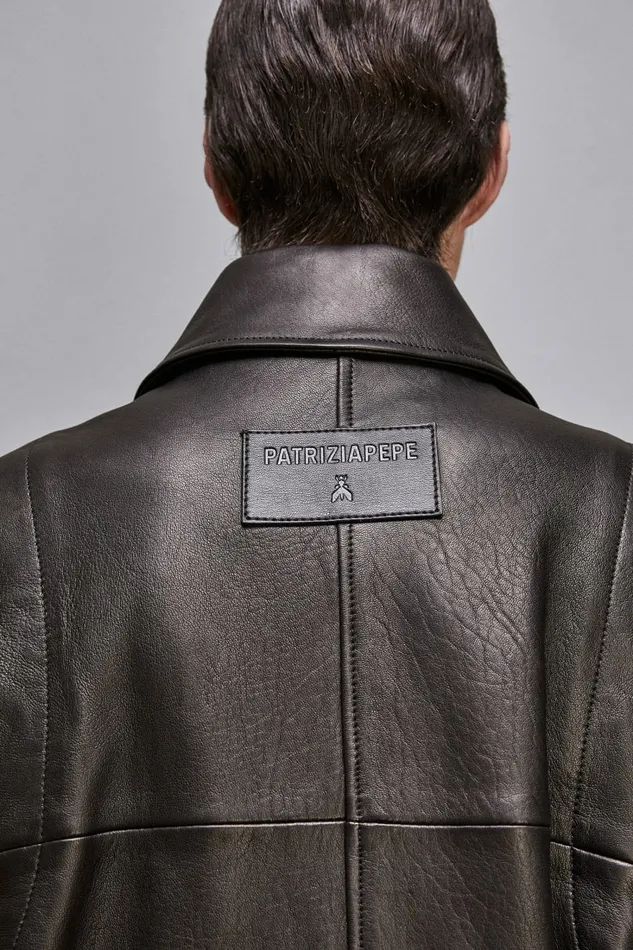 Patrizia Pepe Outerwear Leather Jacket With Zipper Black 8211 Women