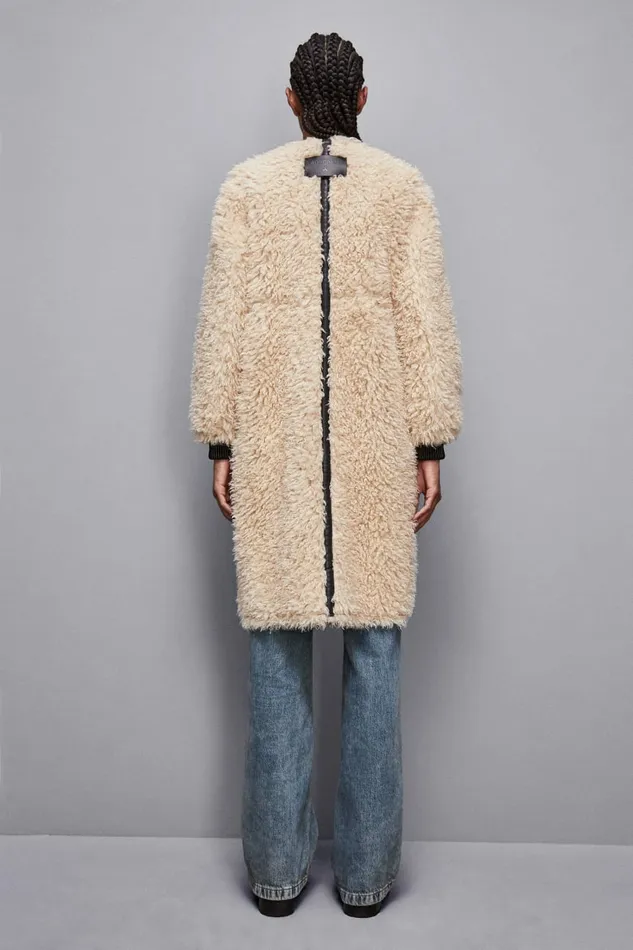 Patrizia Pepe Outerwear Reversible Long Jacket Beige 8211 Women