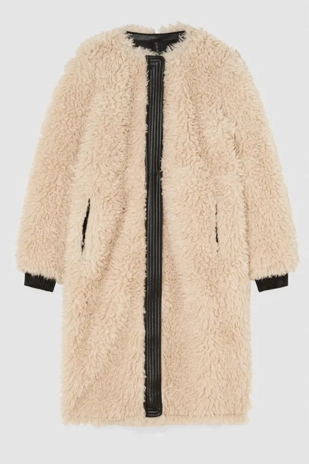 Patrizia Pepe Outerwear Reversible Long Jacket Beige 8211 Women