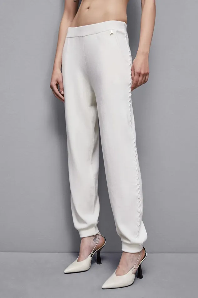 Patrizia Pepe Pants and Jeans Soft Viscose Joggers White 8211 Women