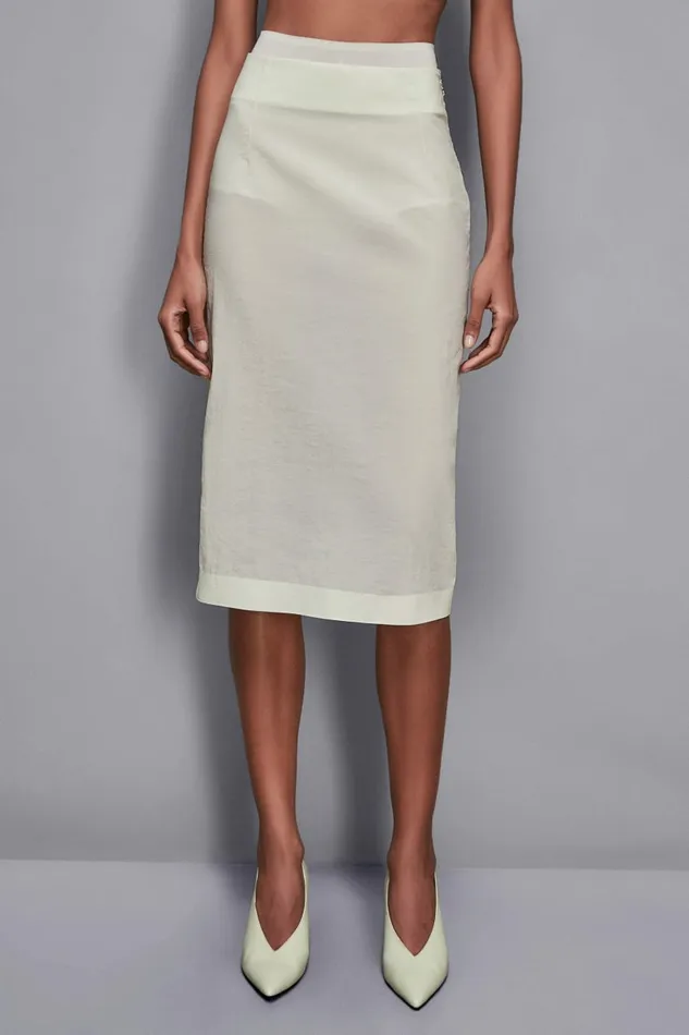 Patrizia Pepe Skirts Organza Midi Skirt Green 8211 Women