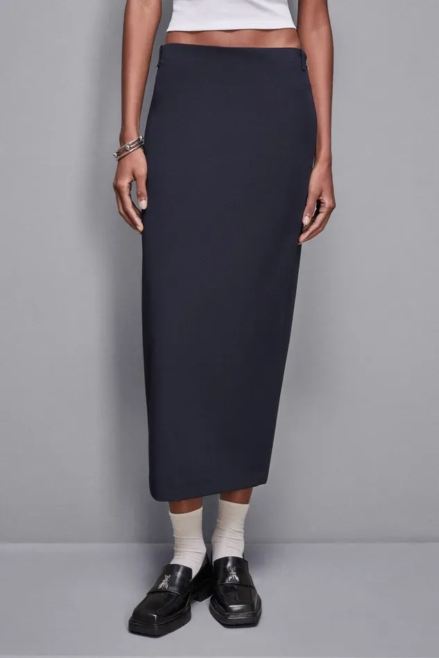 Patrizia Pepe Skirts Stretch Longuette Skirt Blue 8211 Women